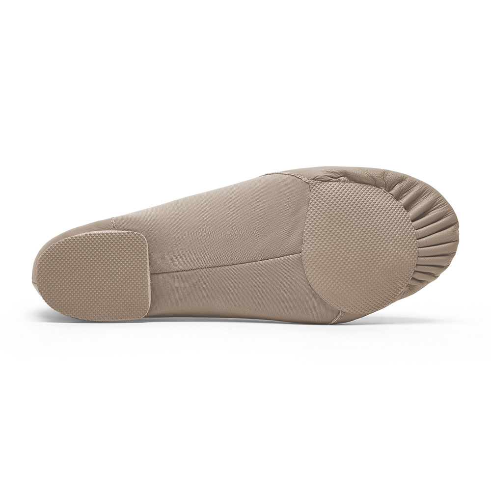 Jazzschuhe aus Leder und Stretcheinsatz mit geteilter Gummisohle JZE45 Jazzschuhe aus Leder mit Stretcheinsatz und geteilter Gummisohle tan