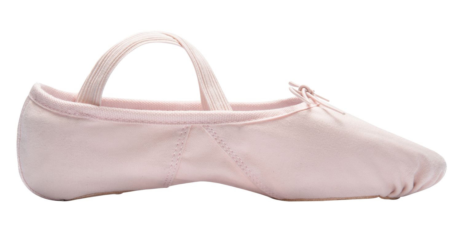 Ballettschläppchen Leinen geteilte Chromledersohle 1004 Ballettschläppchen Leinen Hellpink