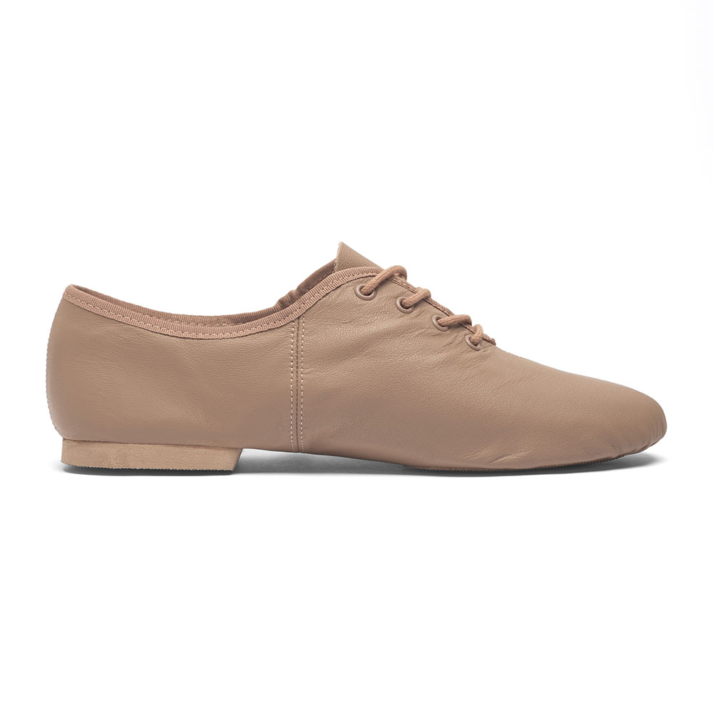 Jazzschuhe aus Leder mit geteilter Gummisohle JZE09 Jazzschuhe aus Leder mit geteilter Gummisohle Caramel