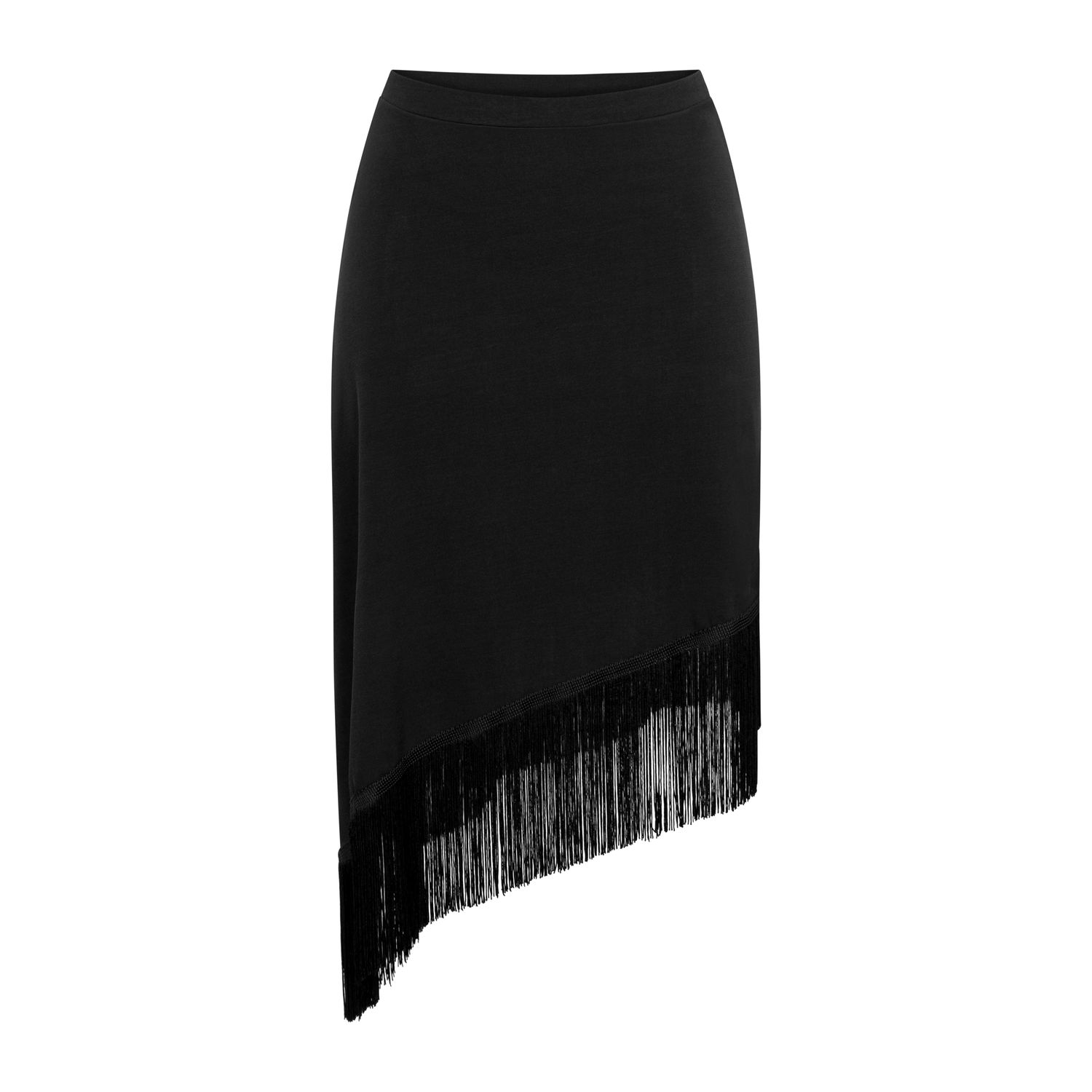 Damen Rock CARAIBICO RU5067 Knielanger Rock schwarz