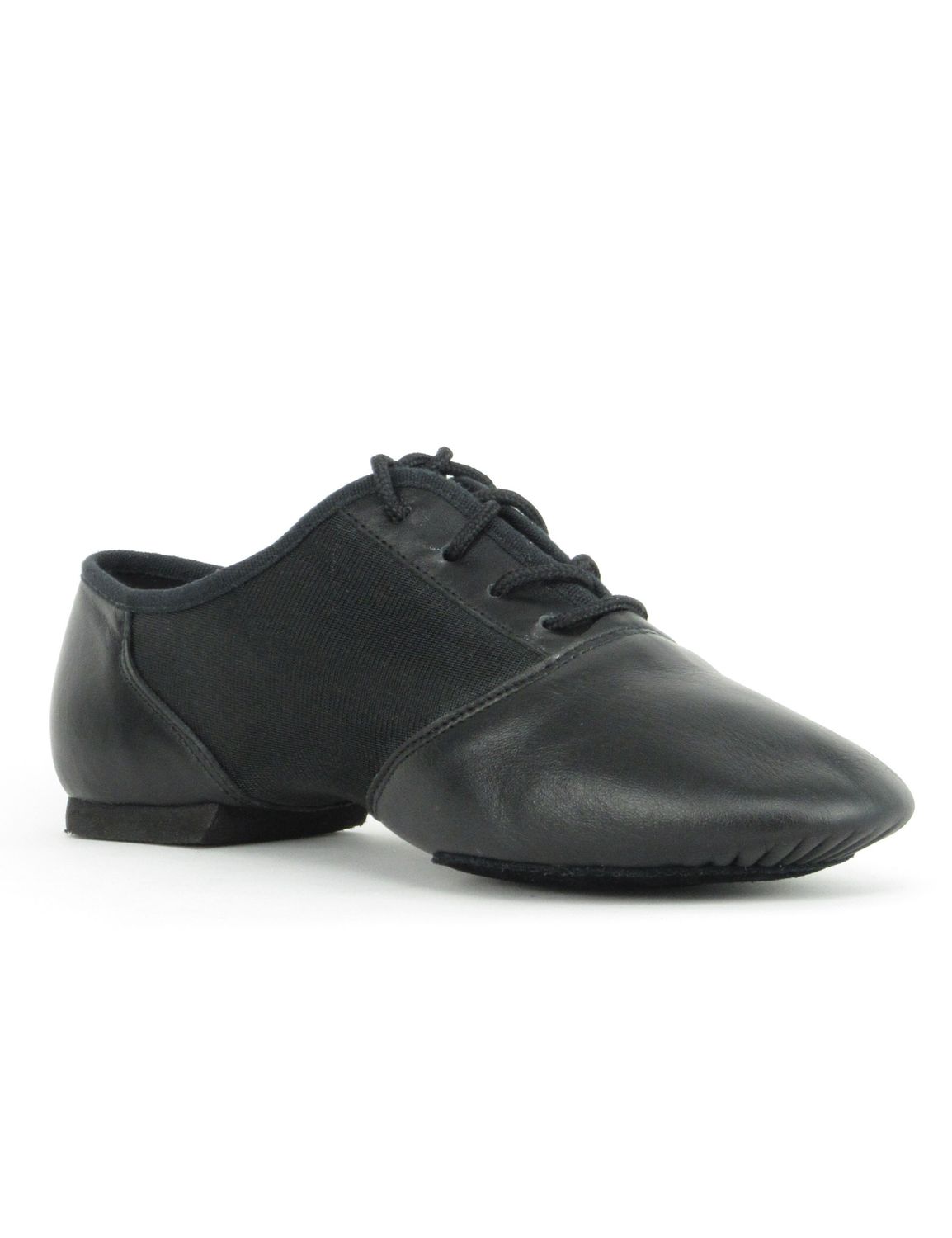 Jazzschuhe aus Leder und Neopreneinsatz mit geteilter Chromledersohle und EVA-Absatz 1275 Jazzschuhe aus Leder und Neopreneinsatz mit geteilter Chromledersohle und EVA-Absatz schwarz