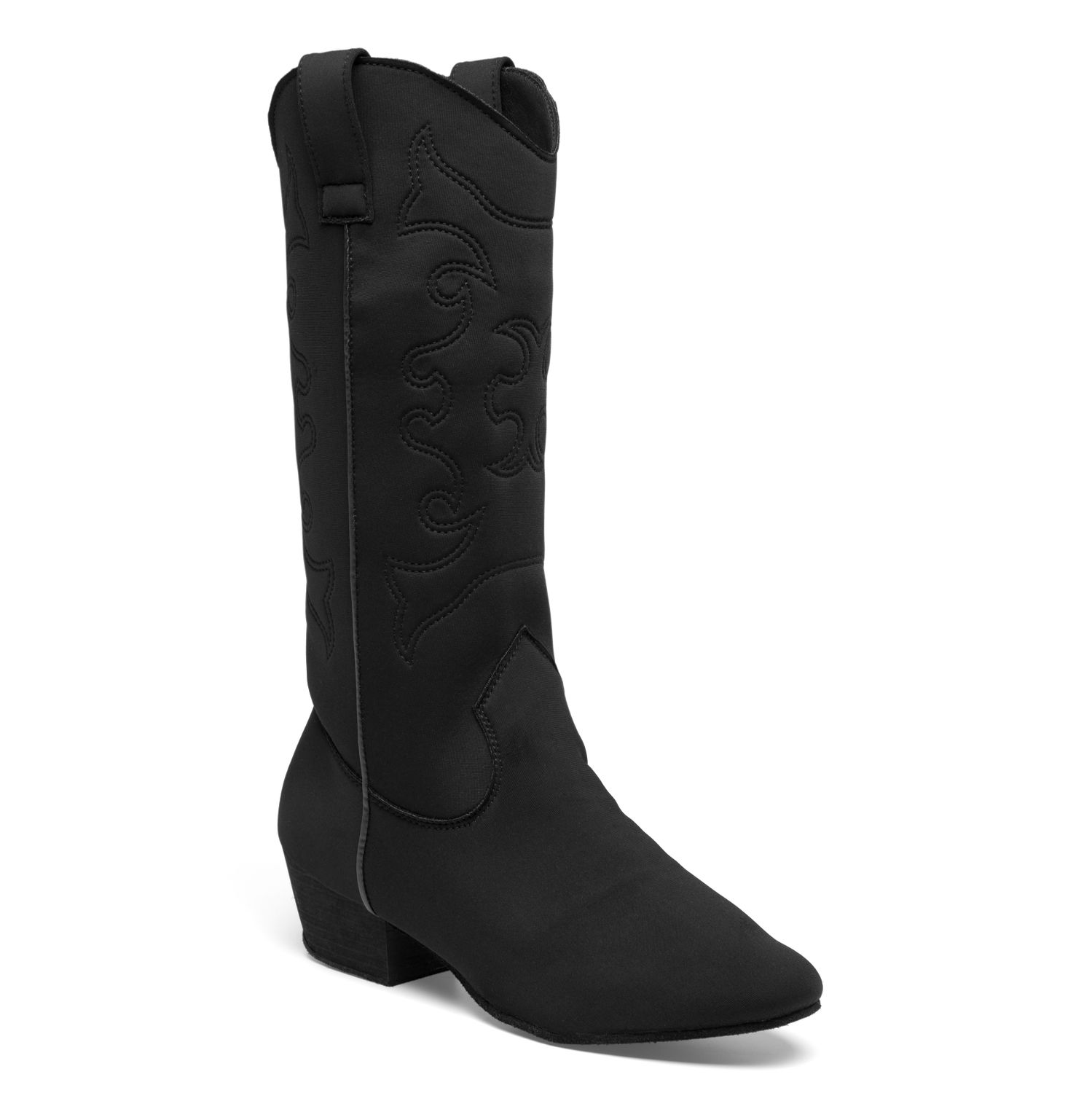 Cody Line Dance Boots made of stretch fabric (Lycra) with chrome leather sole 8811 Cody Line Dance Stiefel aus Stretchgewebe (Lycra) mit Chromledersohle schwarz