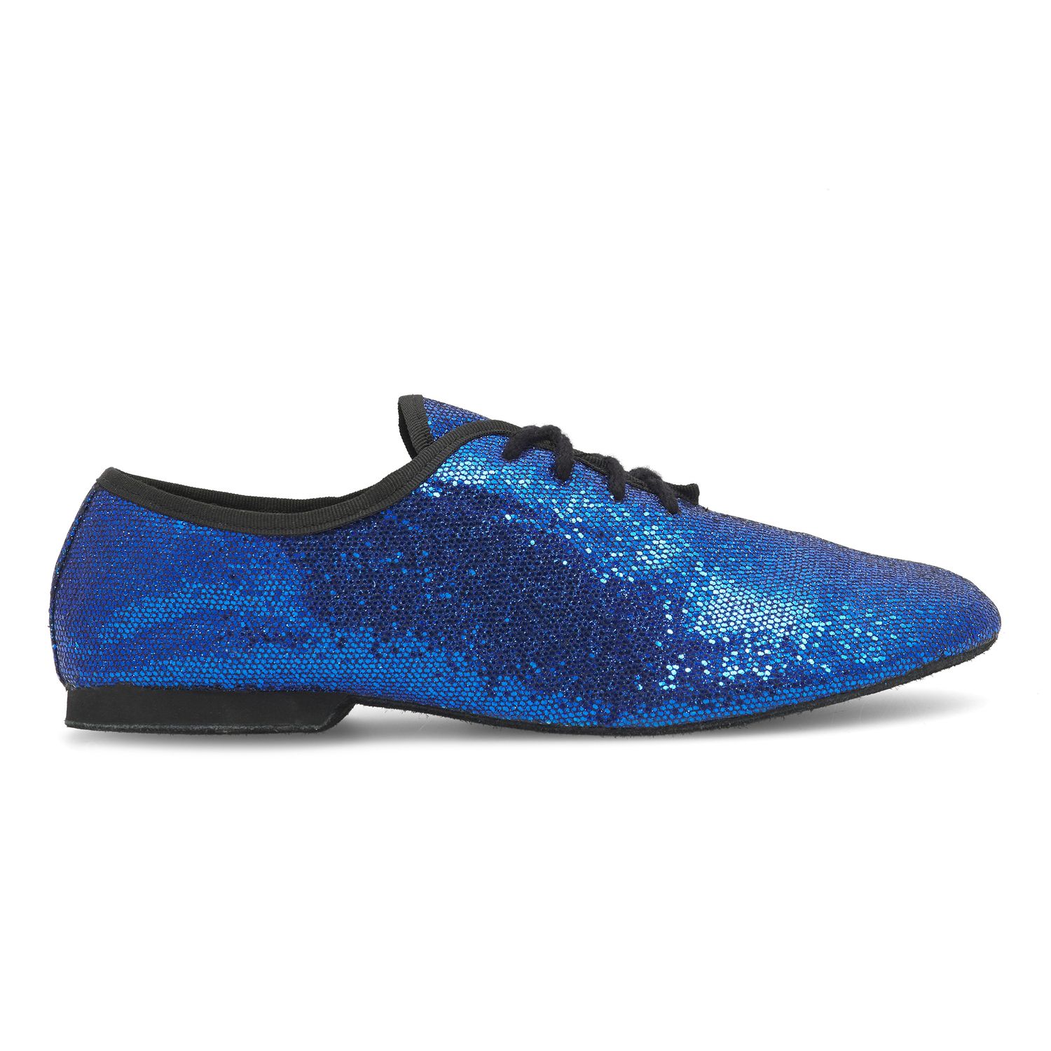 Jazzschuhe aus Glanz-Spinnstoff mit ganzer Chromledersohle JZ79  Jazzschuh mit Chromledersohle blau