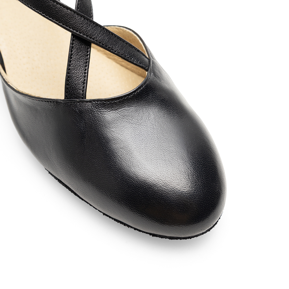 Damen Tanzschuhe mit Kreuzriemen Schwarz