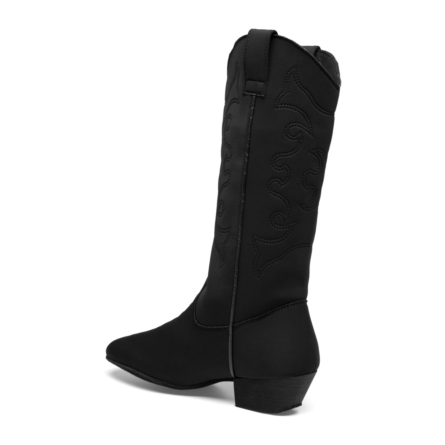 Cody Line Dance Boots made of stretch fabric (Lycra) with chrome leather sole 8811 Cody Line Dance Stiefel aus Stretchgewebe (Lycra) mit Chromledersohle schwarz