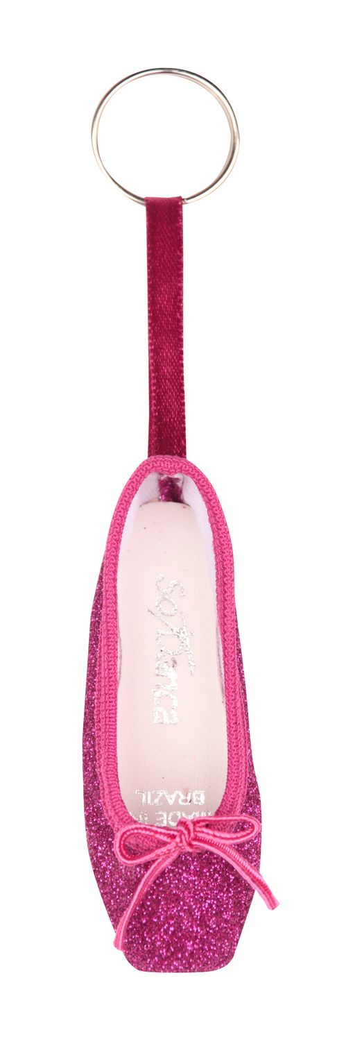 Mini pointe shoe keyring with glitter KCE01G