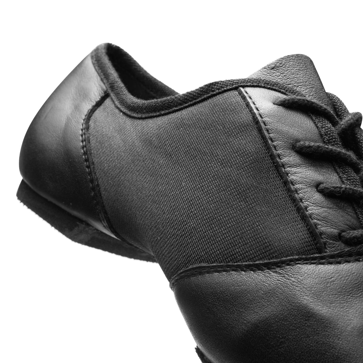 Jazzschuhe aus Leder und Neopreneinsatz mit geteilter Chromledersohle und EVA-Absatz 1275 Jazzschuhe aus Leder und Neopreneinsatz mit geteilter Chromledersohle und EVA-Absatz schwarz