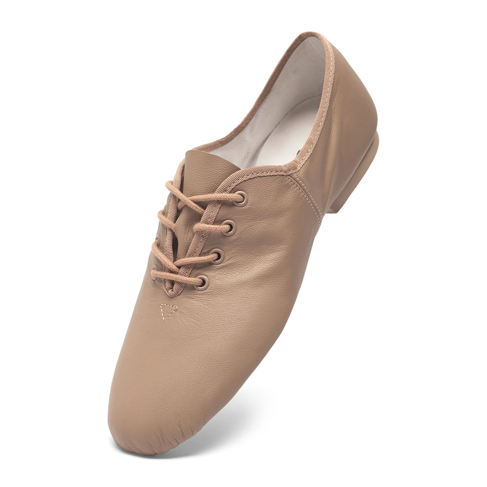 Jazzschuhe aus Leder mit geteilter Gummisohle JZE09 Jazzschuhe aus Leder mit geteilter Gummisohle Caramel