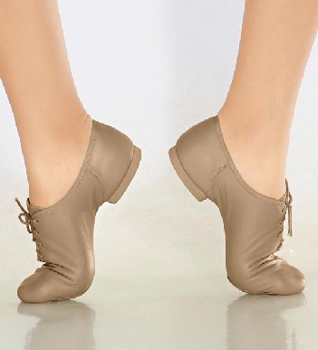 Jazzschuhe aus Leder mit geteilter Chromledersohle und Gummiabsatz JZE10A Jazzschuhe aus Leder mit geteilter Chromledersohle tan