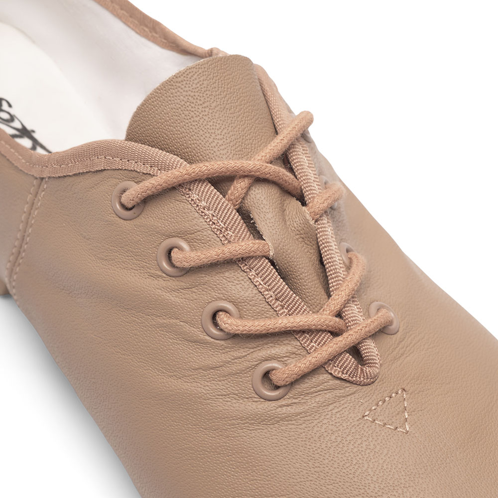 Jazzschuhe aus Leder mit geteilter Gummisohle JZE09 Jazzschuhe aus Leder mit geteilter Gummisohle Caramel