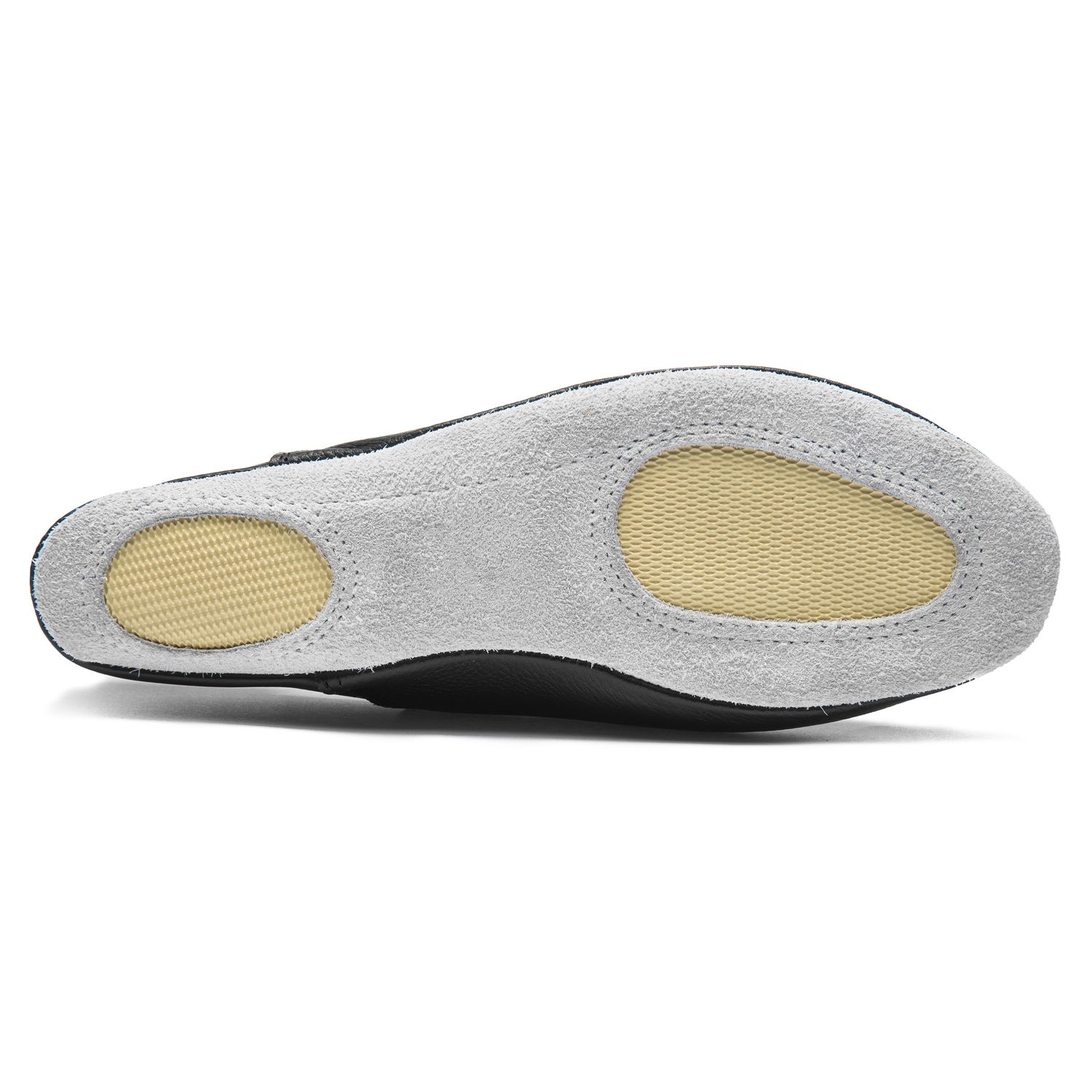 Gymnastikschuh Chromledersohle mit Gummieinsätzen 1041 Gymnastikschläppchen Schwarz