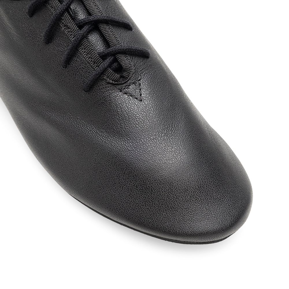 Jazzschuhe Basic III aus Leder mit durchgehender Gummisohle schwarz