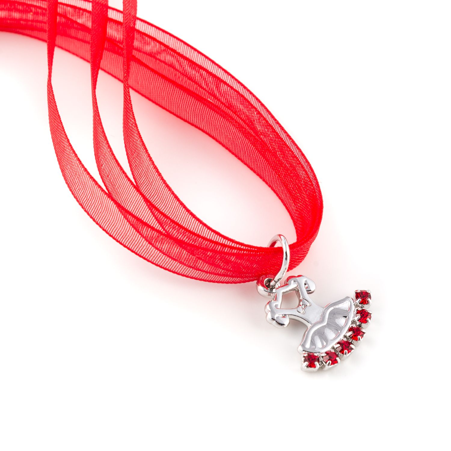 Halskette Satin farbig mit Tutu-Anhänger RU101 Halskette Satin farbig mit Tutu-Anhänger RU101