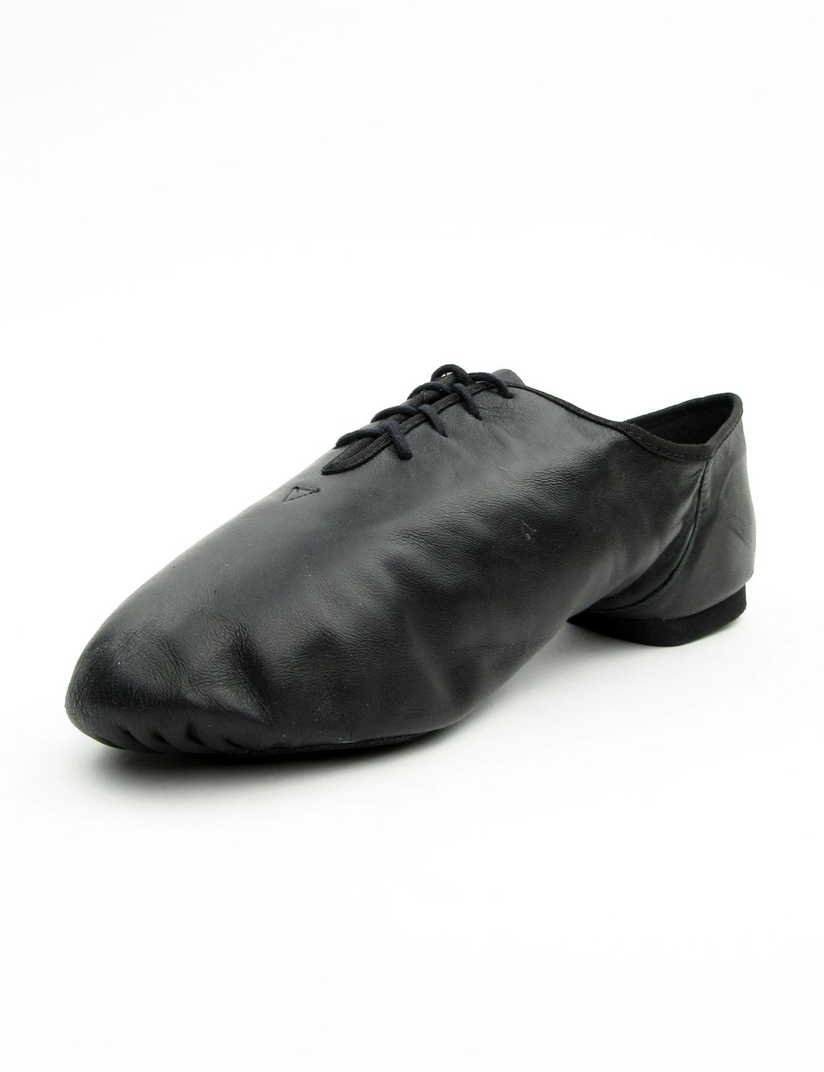 Jazzschuhe aus Leder mit geteilter Chromledersohle und Gummiabsatz JZE10A Jazzschuhe aus Leder mit geteilter Chromledersohle schwarz