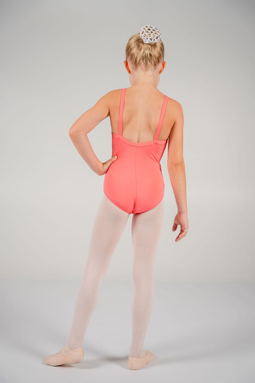 Children's ballet leotard "Lille" with high neckline and low back R3120-c