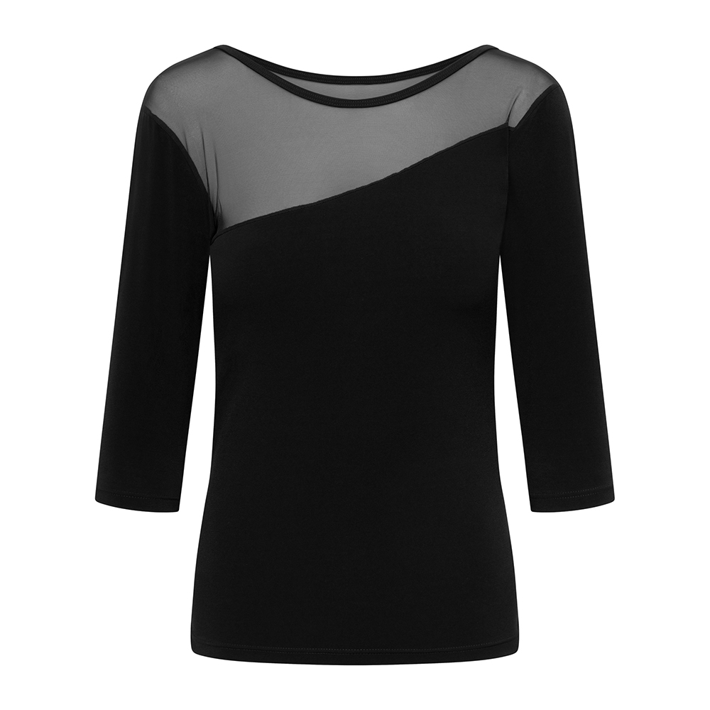 Shirt mit 1/2-Arm schwarz