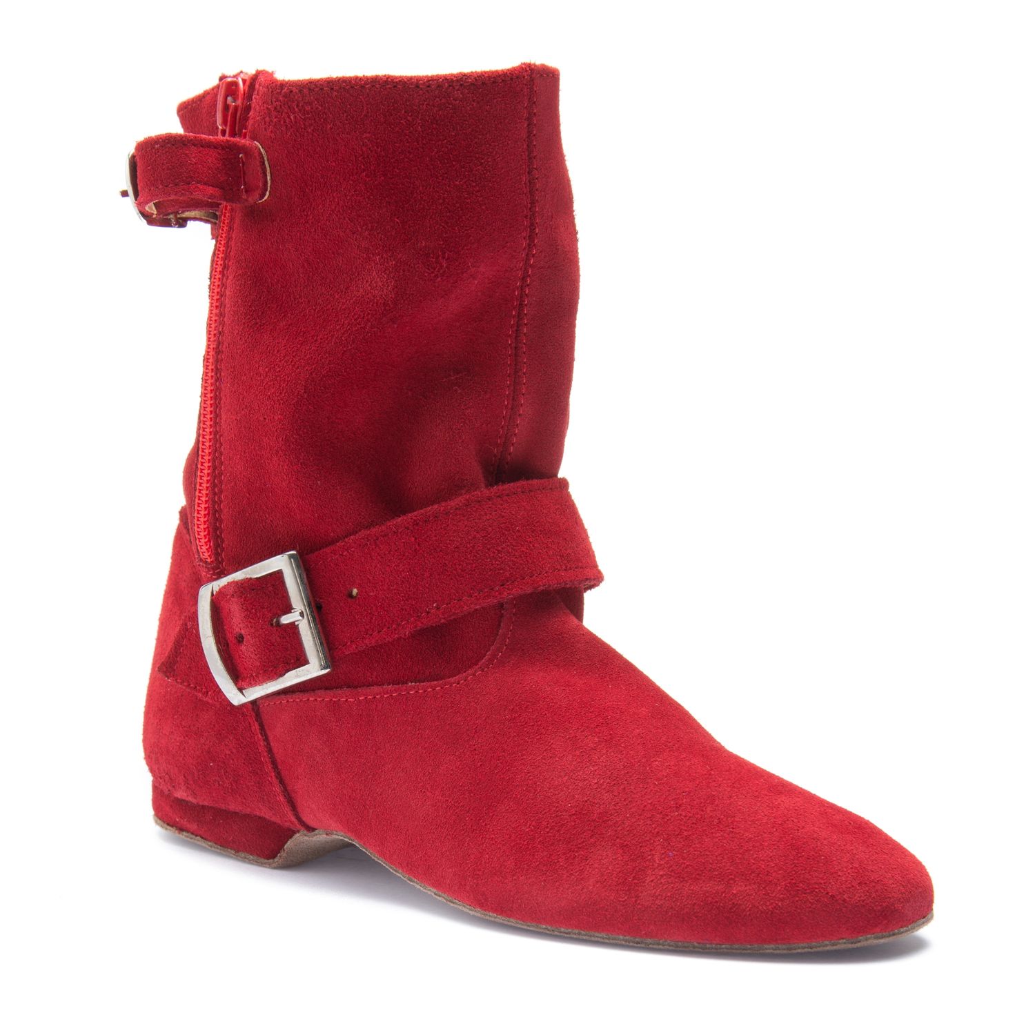 West Coast Swing Stiefel aus Wildleder mit Chromledersohle 8835 West Coast Swing Stiefel aus Wildleder mit Chromledersohle rot