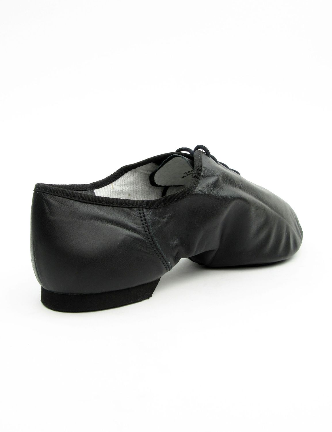 Jazzschuhe aus Leder mit geteilter Gummisohle JZE10 Jazzschuhe aus Leder mit geteilter Gummisohle schwarz
