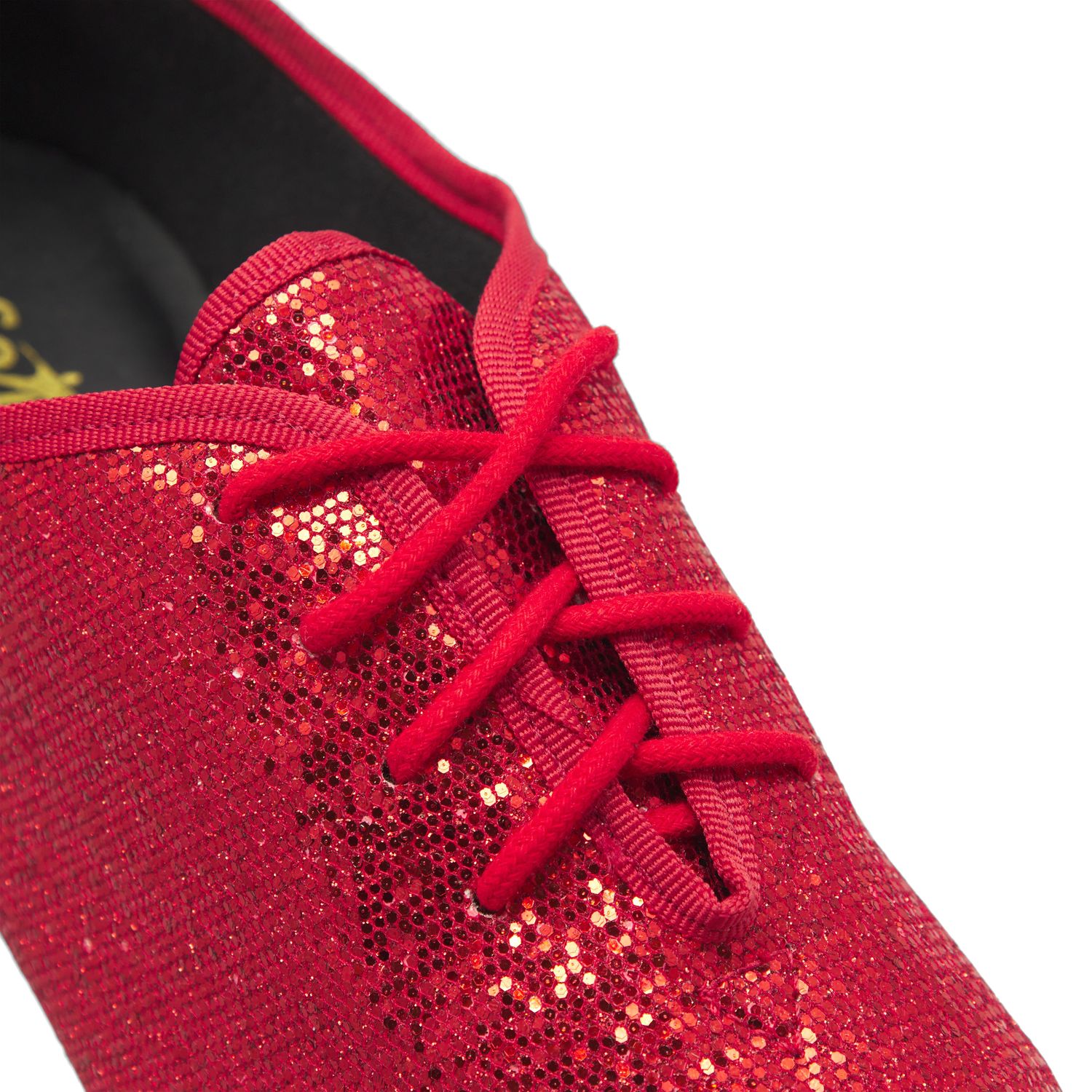 Jazzschuhe aus Glanz-Spinnstoff mit ganzer Chromledersohle JZ79  Jazzschuh mit Chromledersohle  rot