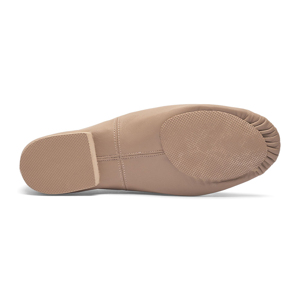 Jazzschuhe aus Leder mit geteilter Gummisohle JZE09 Jazzschuhe aus Leder mit geteilter Gummisohle Caramel