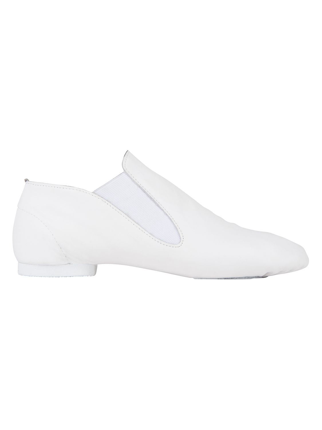 Jazzschuhe aus Leder und Gummizug mit geteilter Chromledersohle und Gummiabsatz JZE40A Jazzschuhe aus Leder mit Gummizug und geteilter Chromledersohle und Gummiabsatz weiß