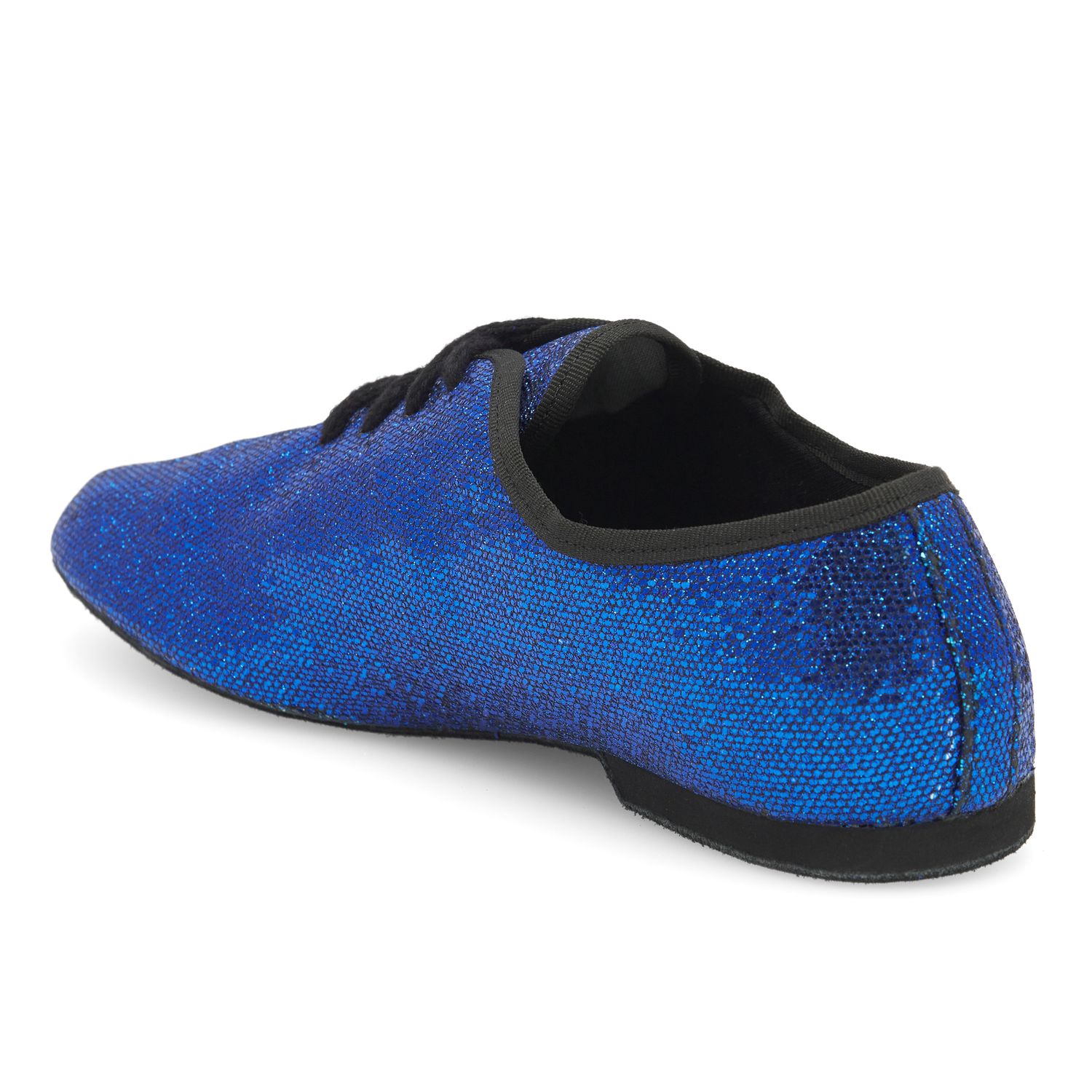 Jazzschuhe aus Glanz-Spinnstoff mit ganzer Chromledersohle JZ79  Jazzschuh mit Chromledersohle blau