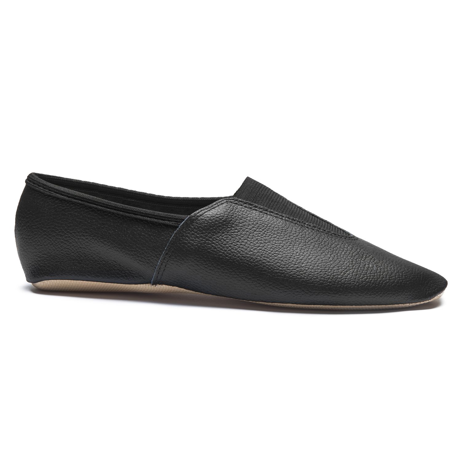 Gymnastikschläppchen aus Leder mit ganzer Gummisohle 1037 Gymnastikschläppchen aus Leder mit ganzer Gummisohle schwarz