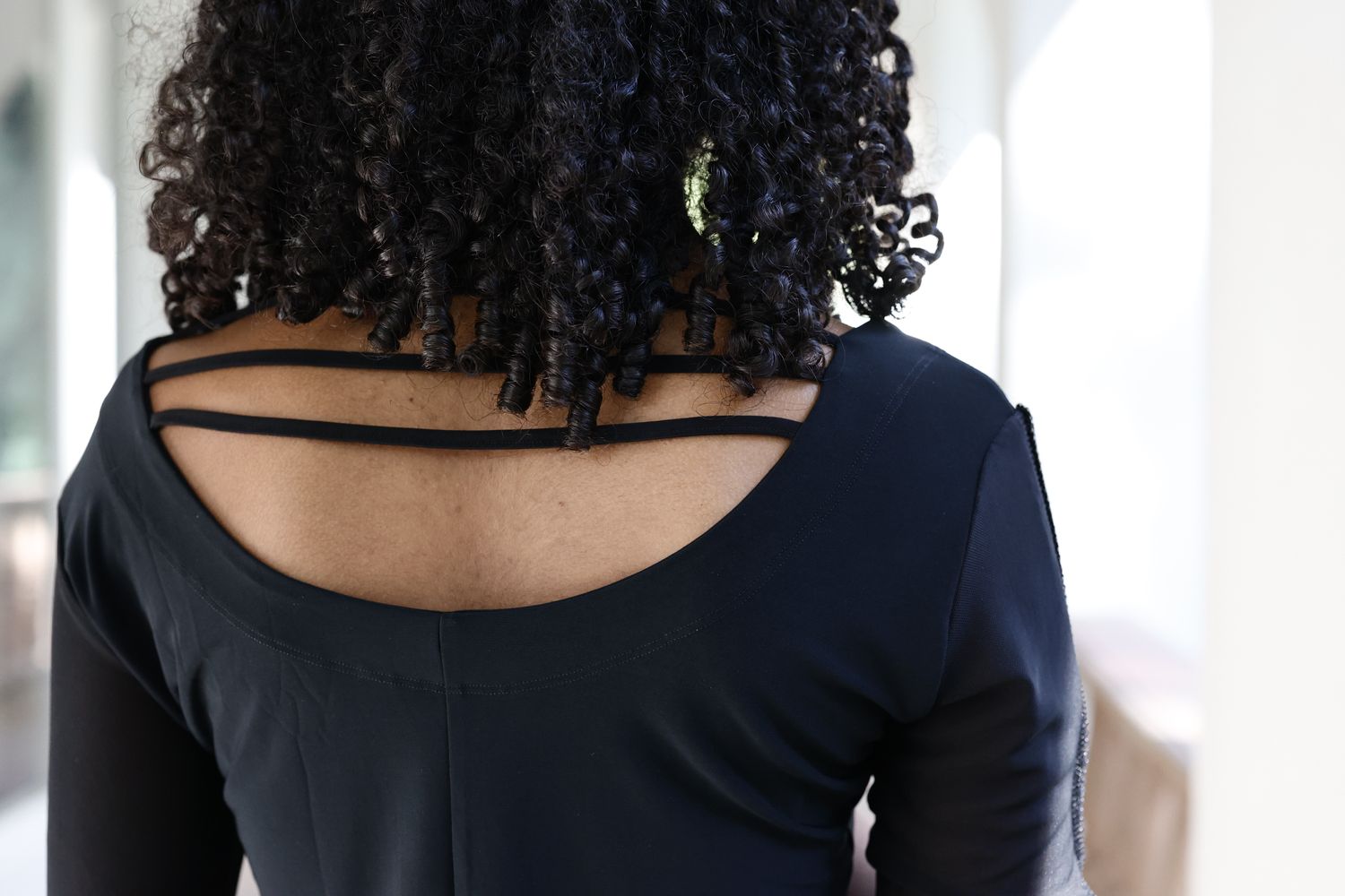 Tanzshirt Damen 3/4 Ärmel Schwarz