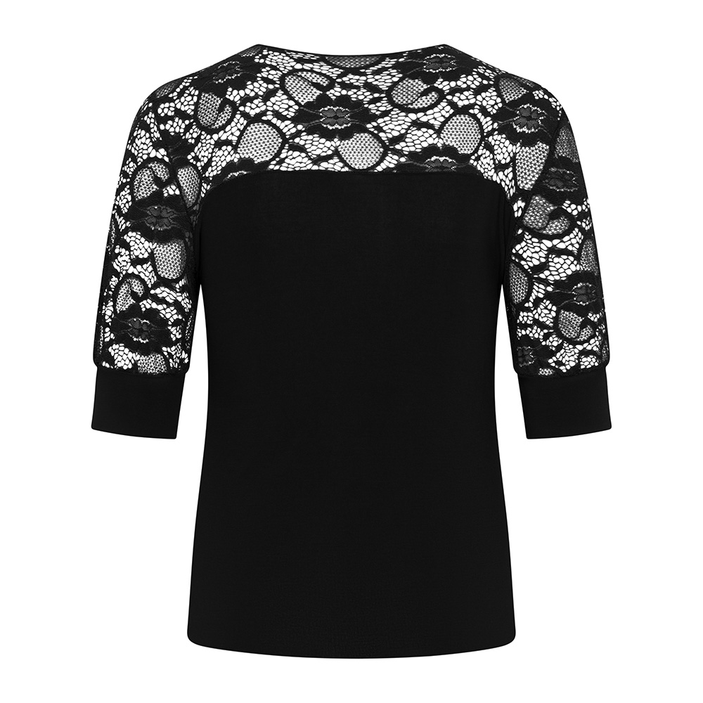 Damen Tanzshirt mit V-Ausschnitt Schwarz