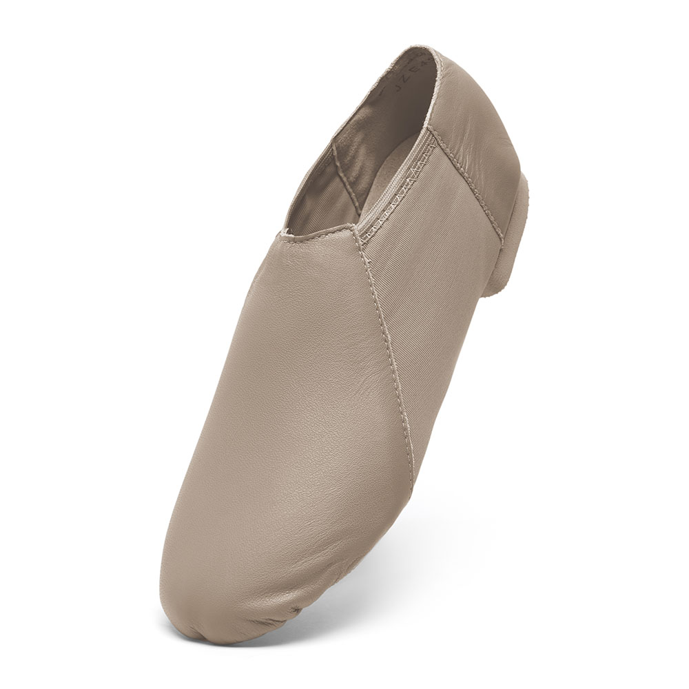 Jazzschuhe aus Leder und Stretcheinsatz mit geteilter Gummisohle JZE45 Jazzschuhe aus Leder mit Stretcheinsatz und geteilter Gummisohle tan