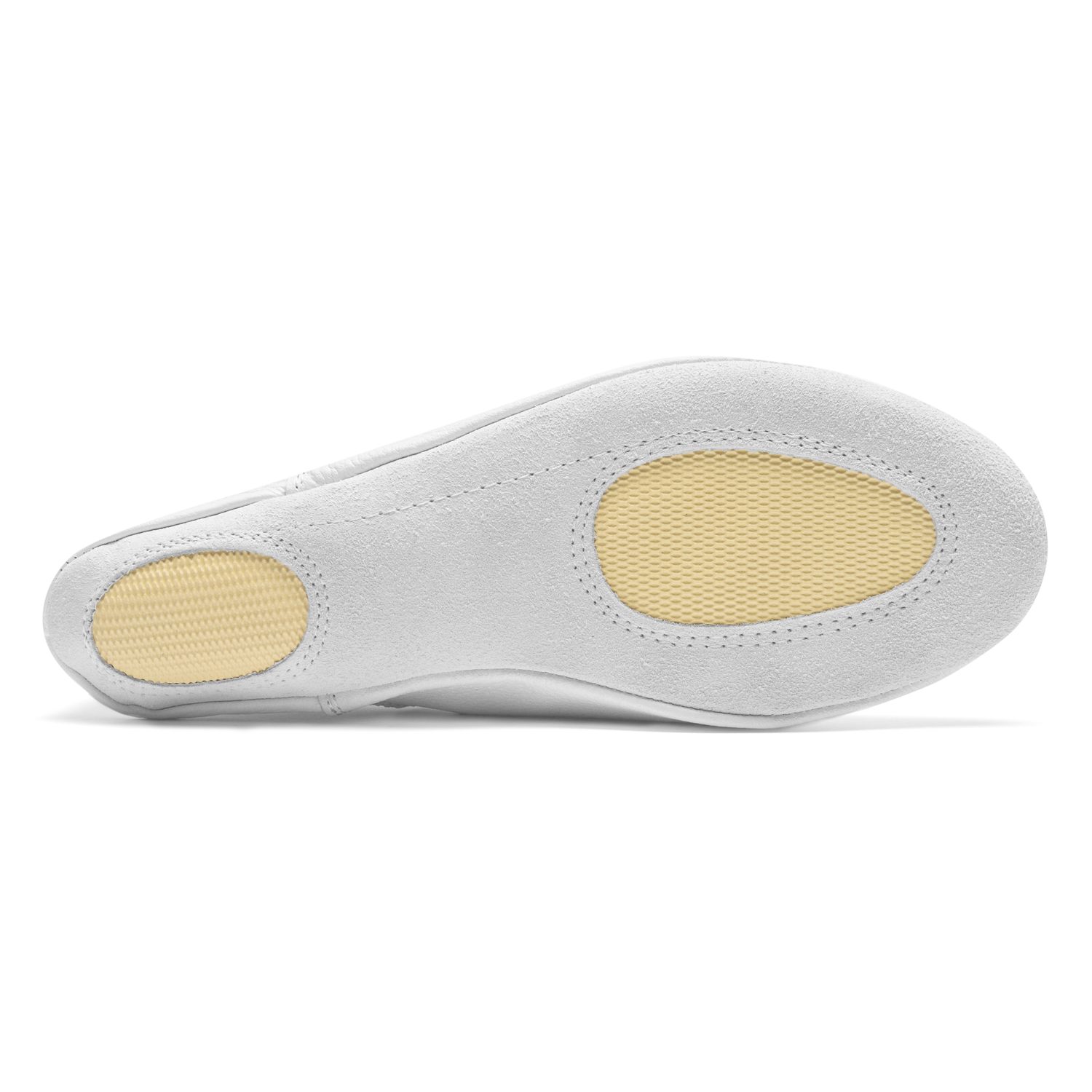 Gymnastikschuh Chromledersohle mit Gummieinsätzen 1041 Gymnastikschläppchen Weiß
