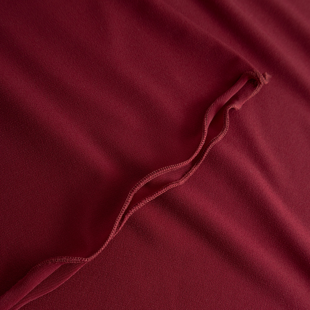 Kleid mit 3/4-Arm und Netz-Ausschnitt Granatapfel