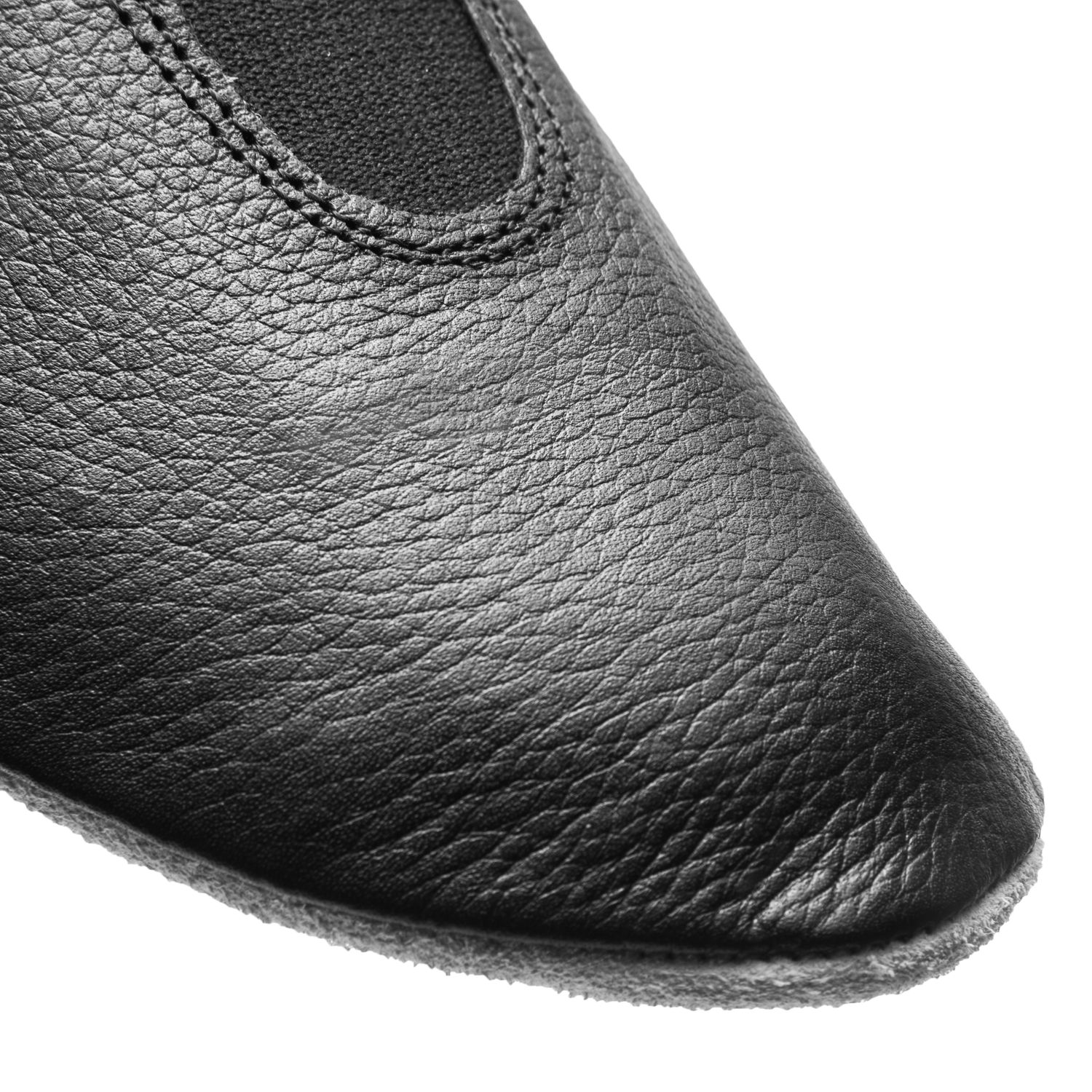 Gymnastikschuh Chromledersohle mit Gummieinsätzen 1041 Gymnastikschläppchen Schwarz