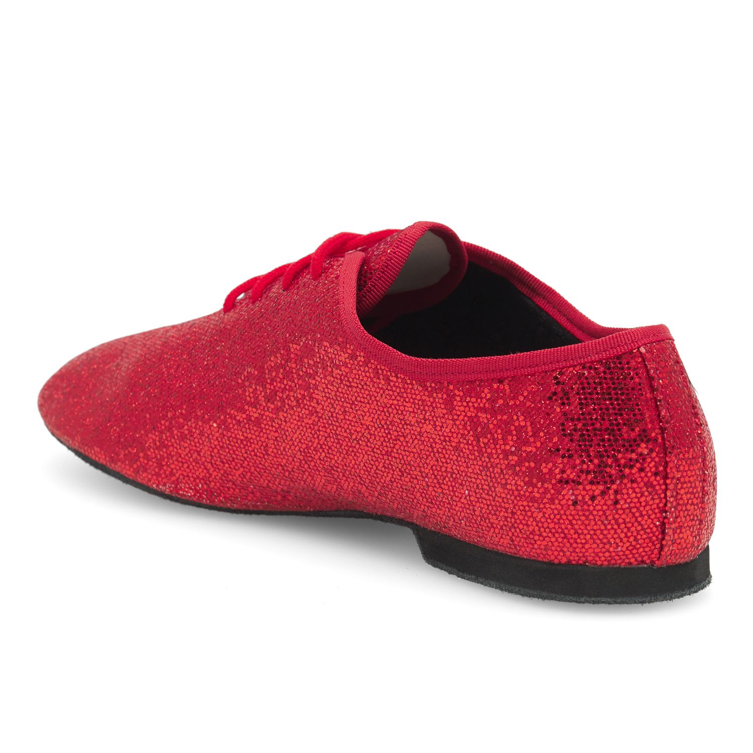 Jazzschuhe aus Glanz-Spinnstoff mit ganzer Chromledersohle JZ79  Jazzschuh mit Chromledersohle  rot