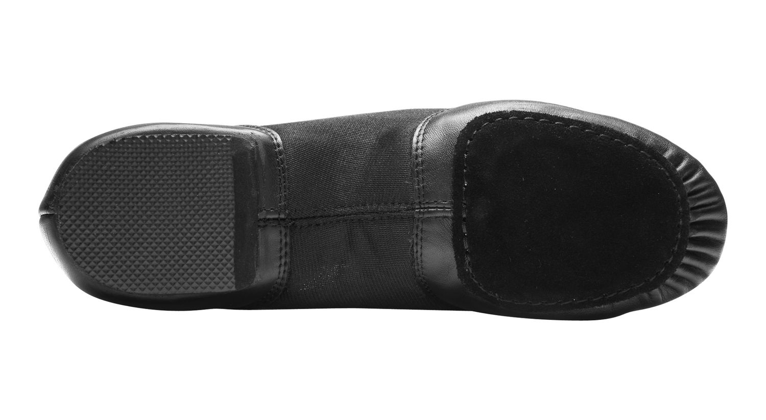 Jazzschuhe aus Leder und Neopreneinsatz mit geteilter Chromledersohle und EVA-Absatz 1275 Jazzschuhe aus Leder und Neopreneinsatz mit geteilter Chromledersohle und EVA-Absatz schwarz