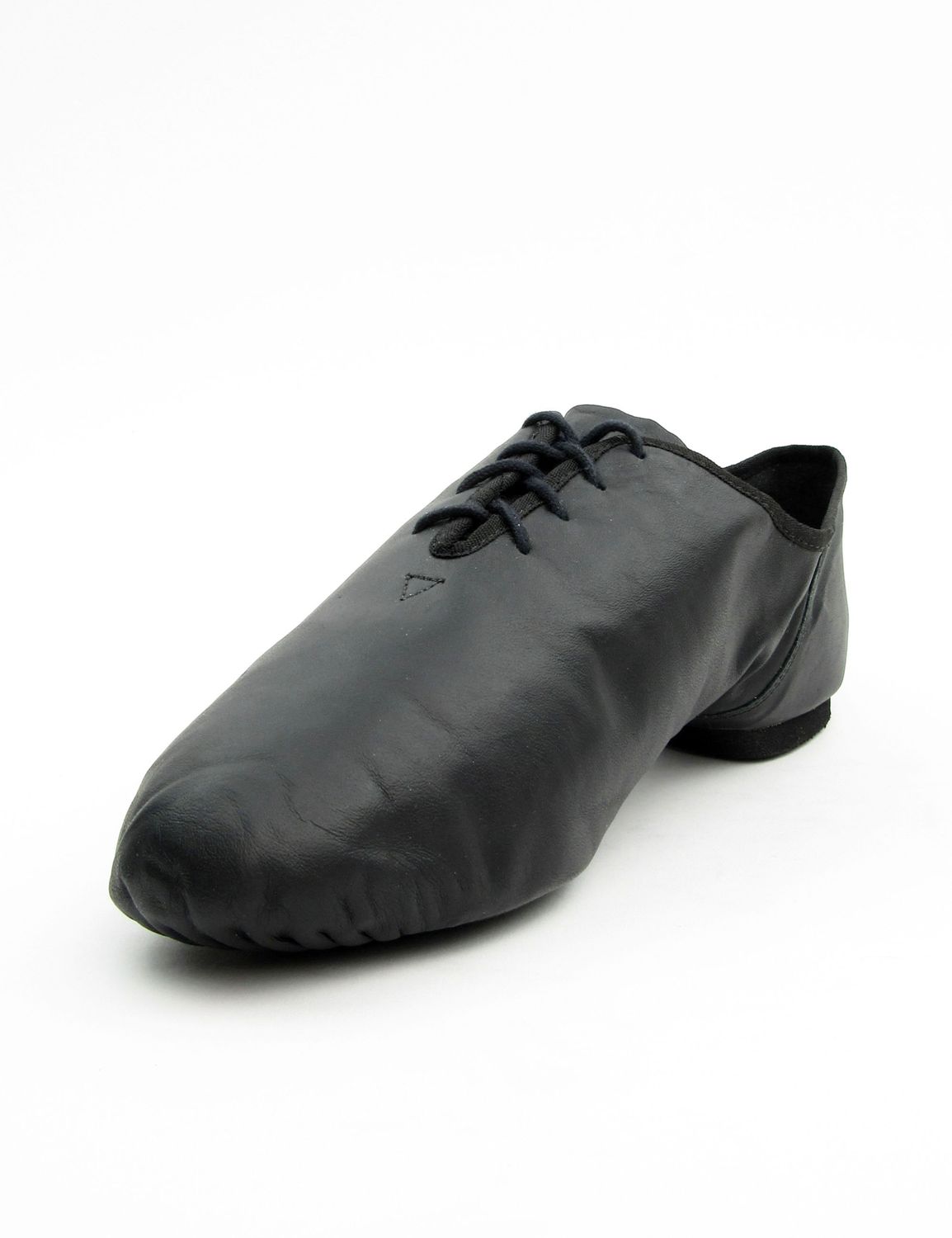 Jazzschuhe aus Leder mit geteilter Chromledersohle und Gummiabsatz JZE10A Jazzschuhe aus Leder mit geteilter Chromledersohle schwarz