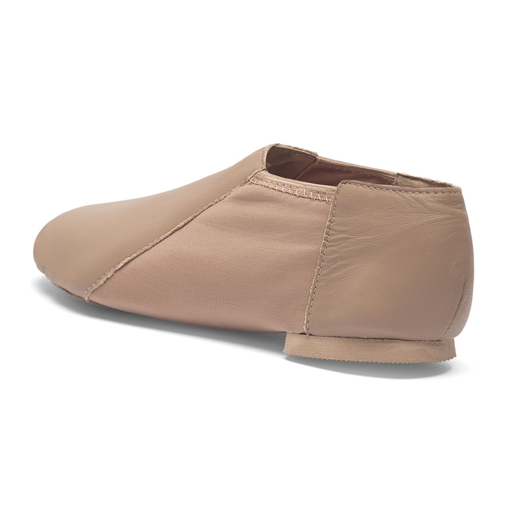 Jazzschuhe aus Leder und Stretcheinsatz mit geteilter Gummisohle JZE45 Jazzschuhe aus Leder mit Stretcheinsatz und geteilter Gummisohle caramel