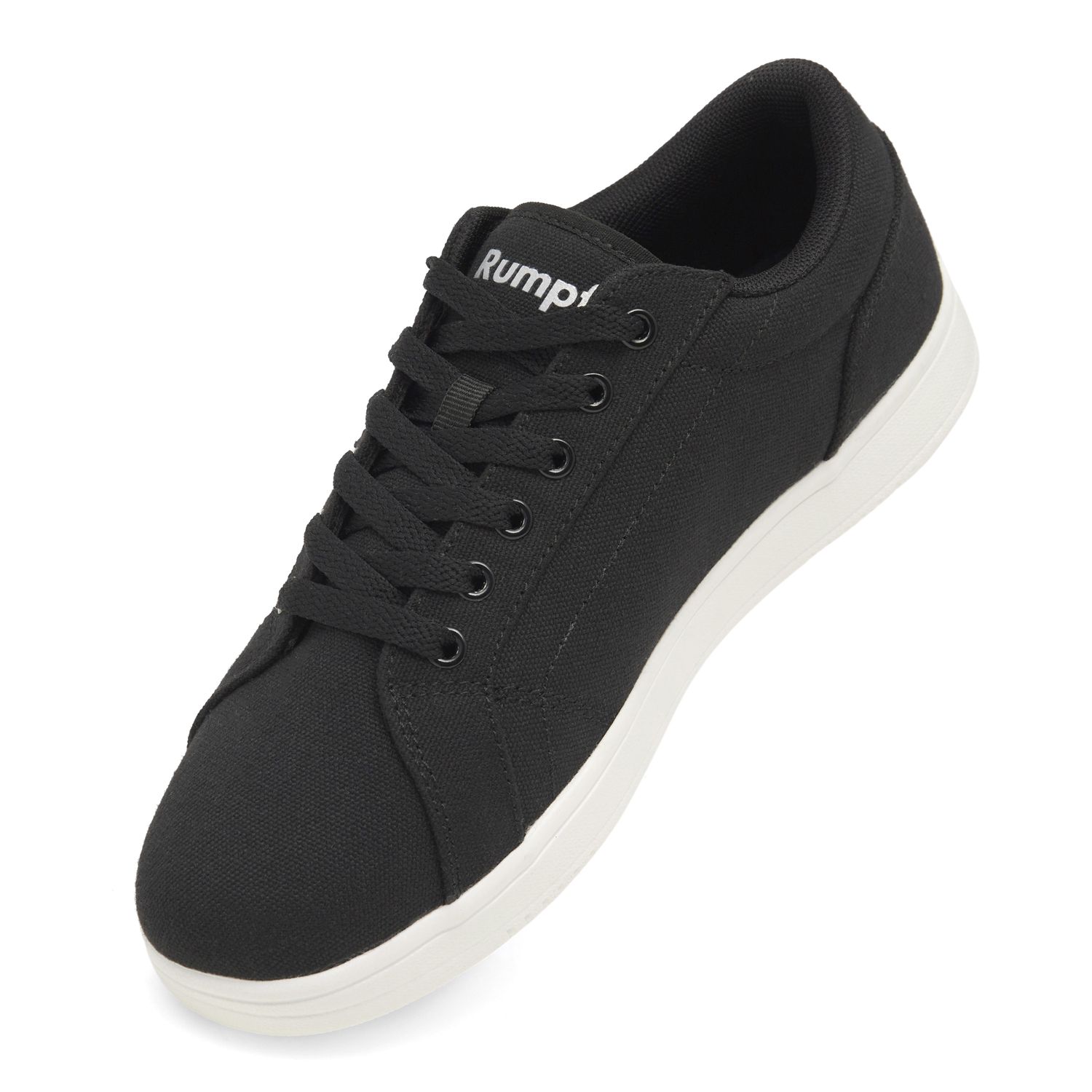 Leo Tanzsneaker aus Leinen 1534 Tanzsneaker schwarz mit weißer Sohle