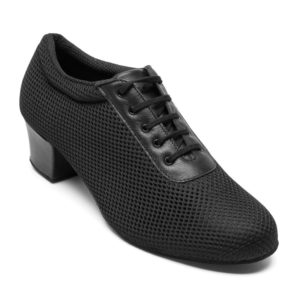 Schwarzer Damen Trainerschuh zum Schnüren mit 4,0cm hohem Absatz