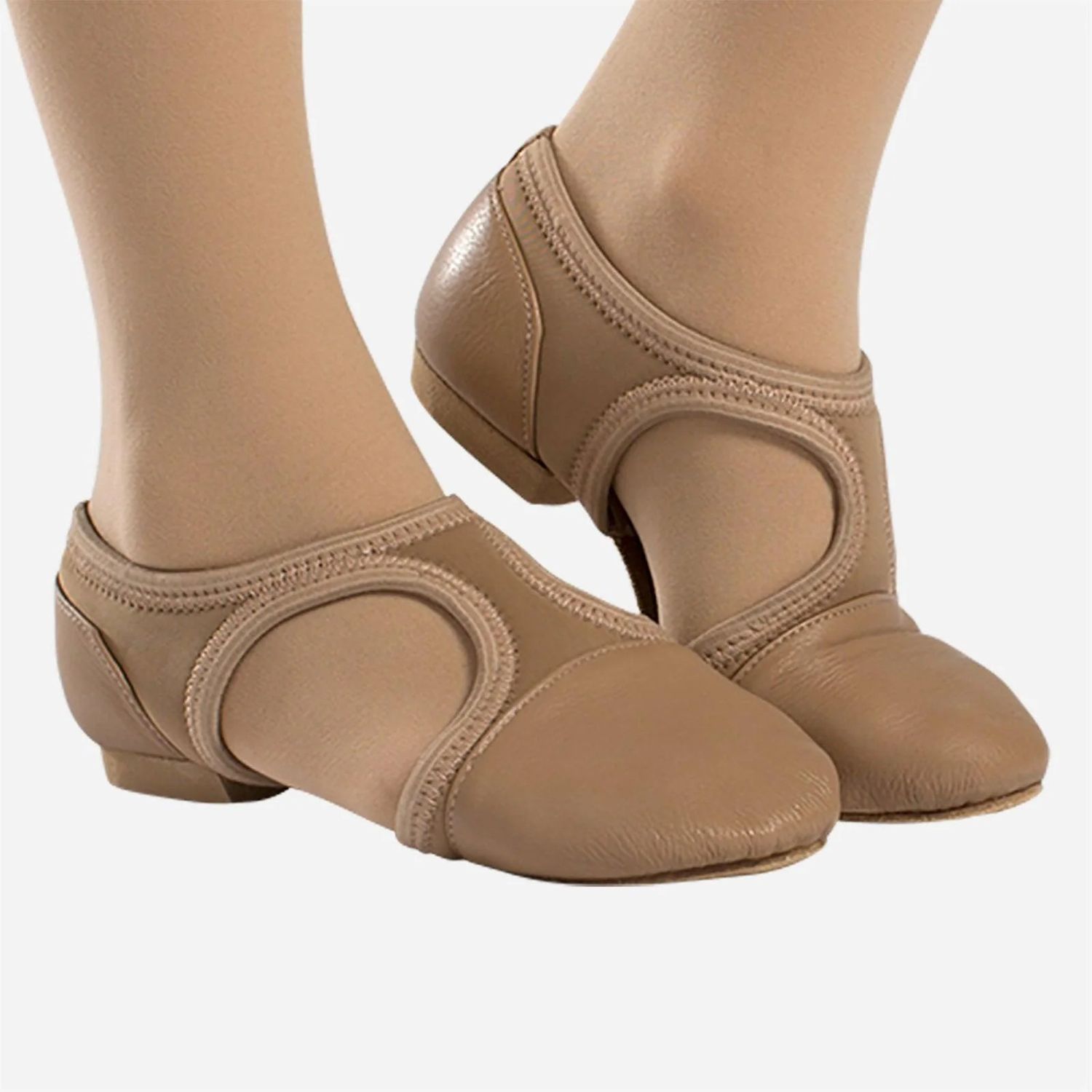 Jazzschuhe aus Neopren und Leder mit geteilter Chromledersohle und Gummiabsatz JZ44 Jazzschuh mit geteilter Sohle