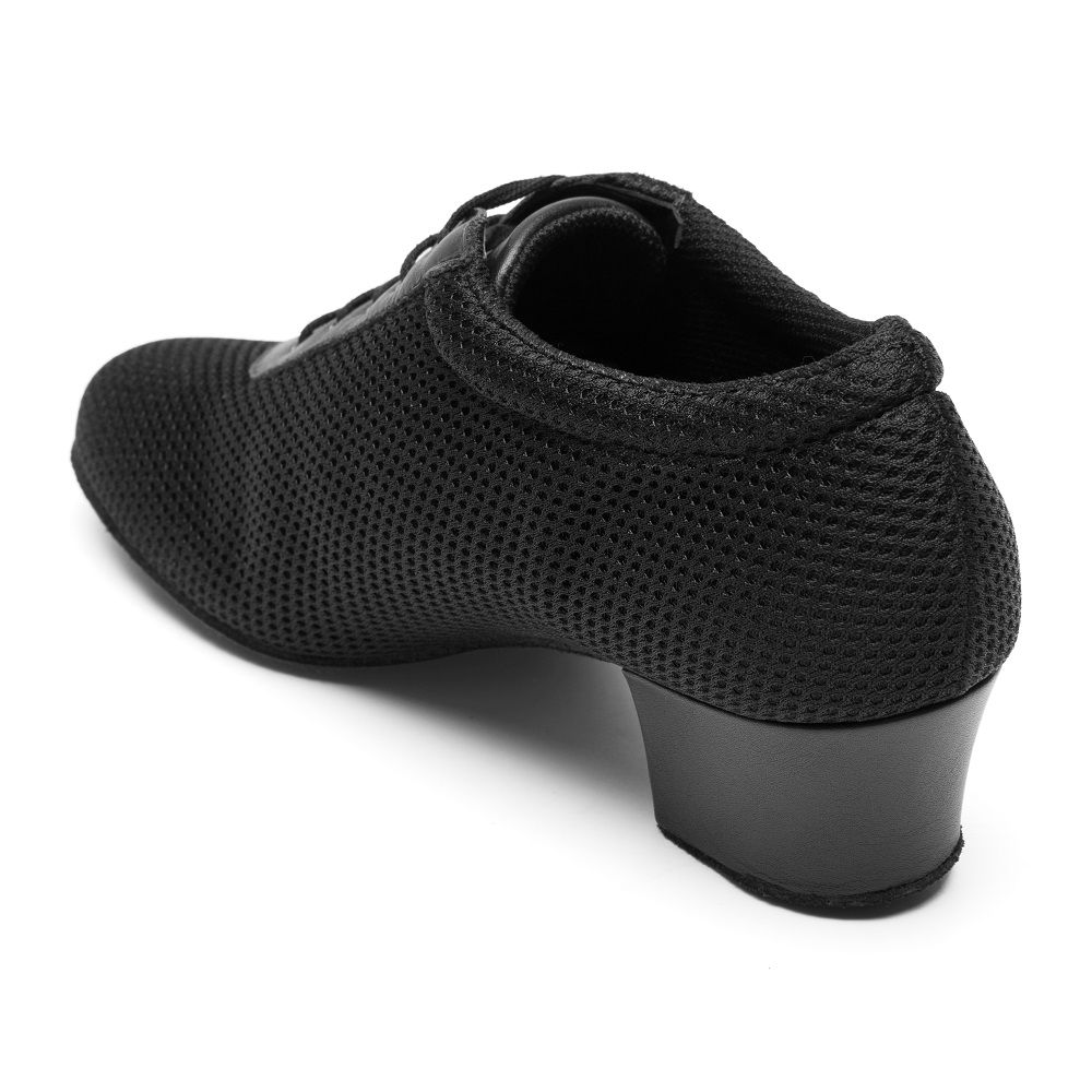 Schwarzer Damen Trainerschuh zum Schnüren mit 4,0cm hohem Absatz
