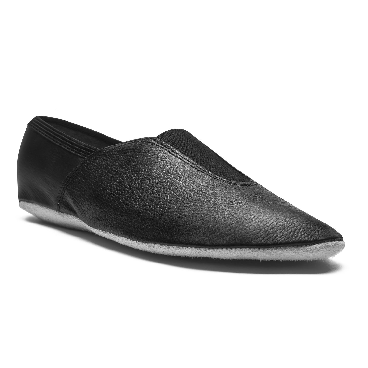 Gymnastics shoe with chrome leather sole and rubber inserts 1041 Gymnastikschläppchen Schwarz