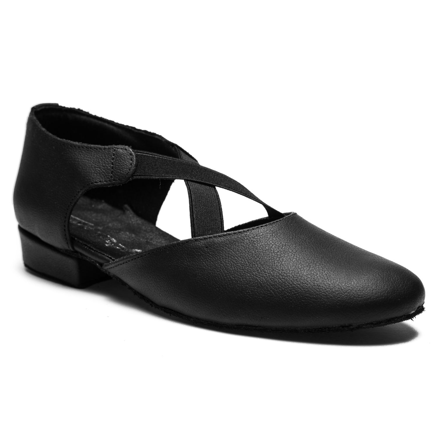 Greek sandal with crossed elastic band 1313 Griechische Sandale Schwarz
