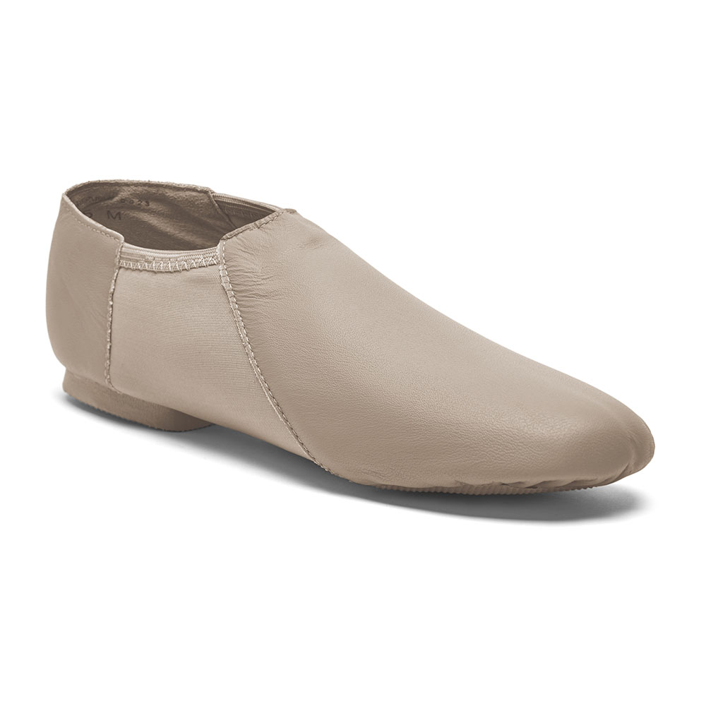 Jazzschuhe aus Leder und Stretcheinsatz mit geteilter Gummisohle JZE45 Jazzschuhe aus Leder mit Stretcheinsatz und geteilter Gummisohle tan