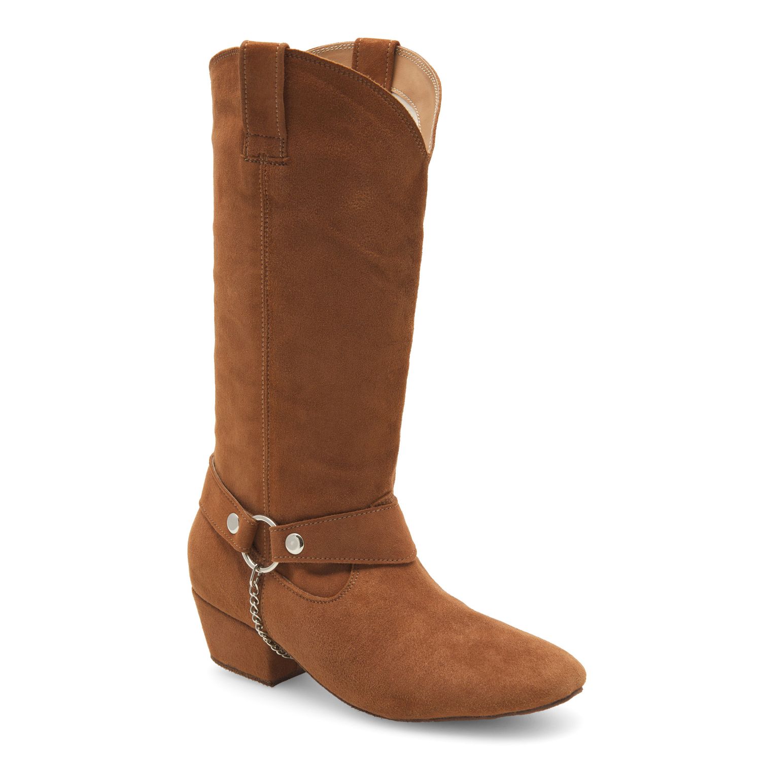 Line dance boots made of suede with crocodile leather sole 8860 Line Dance Stiefel aus Wildleder mit Chormledersohle cognac