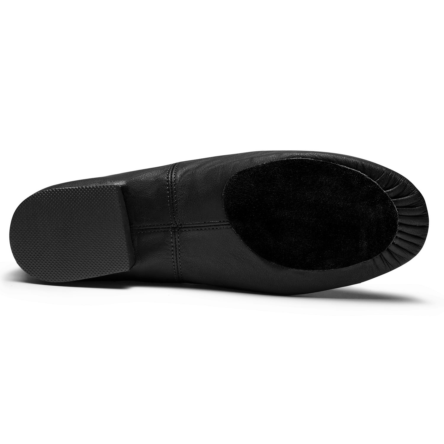 Jazzschuhe aus Leder mit geteilter Chromledersohle und Gummiabsatz JZE09A Jazzschuhe aus Leder mit geteilter Chromledersohle und Gummiabsatz schwarz