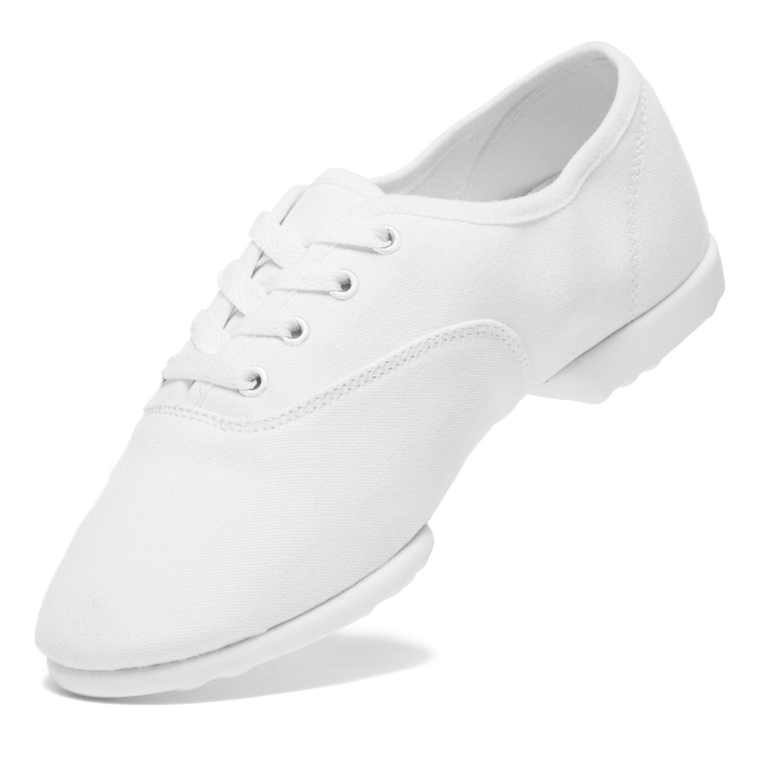 Bee Tanzsneaker vegan aus Leinen mit geteilter Chromledersohle weiß