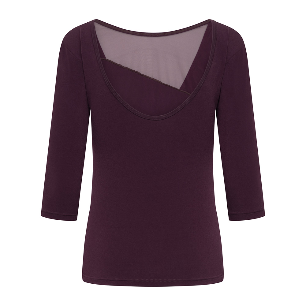 Shirt mit 1/2-Arm Aubergine 