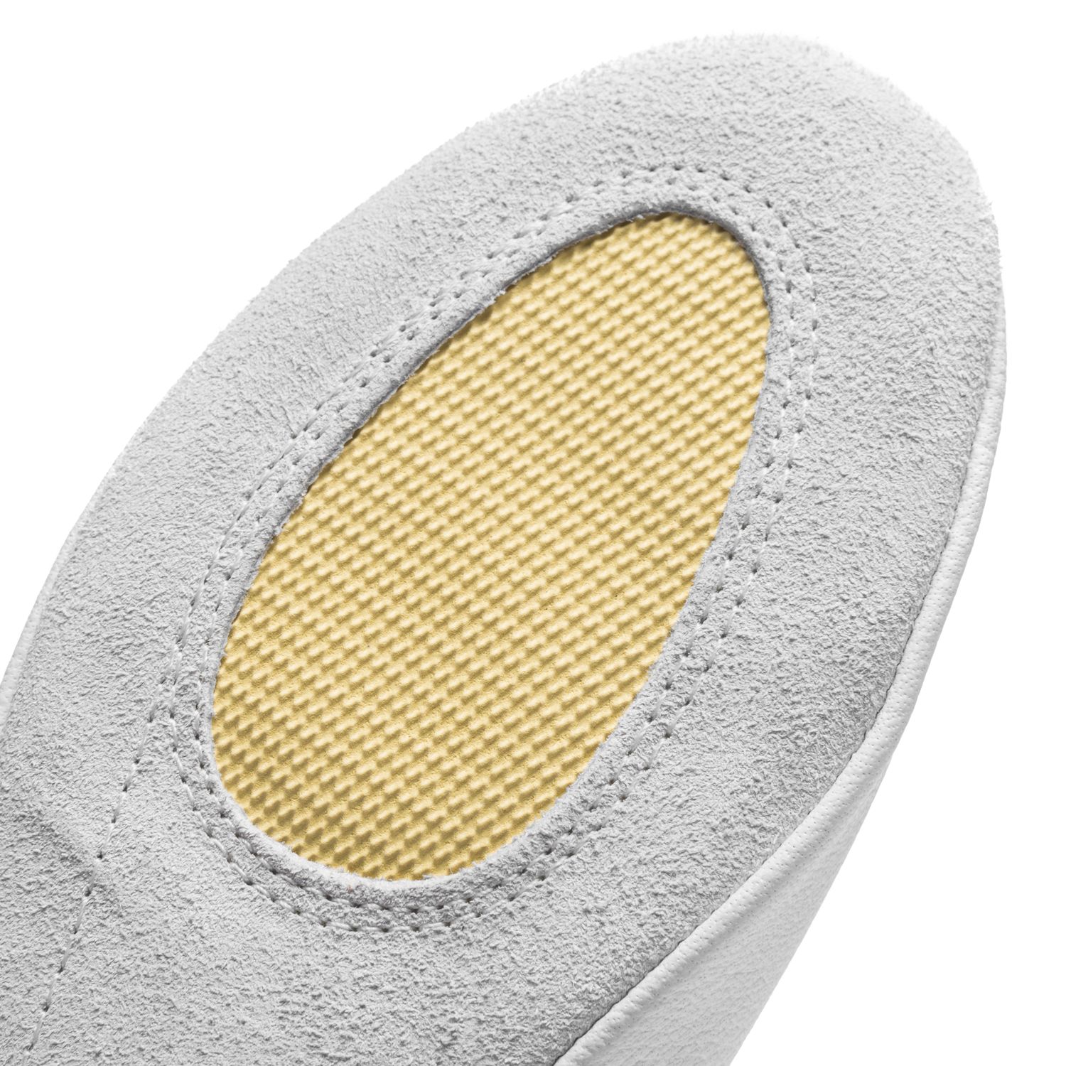 Gymnastikschuh Chromledersohle mit Gummieinsätzen 1041 Gymnastikschläppchen Weiß