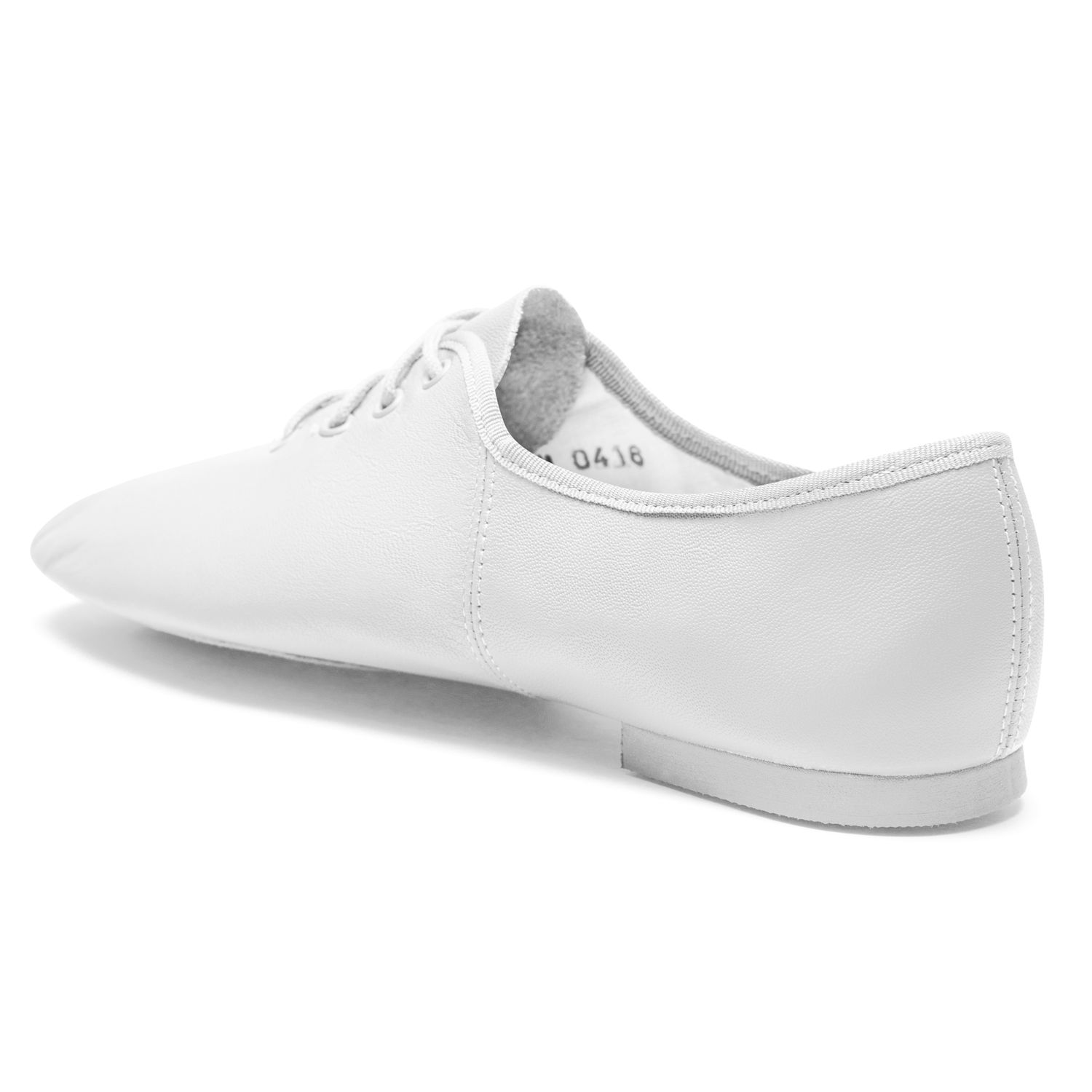 Jazzschuhe aus Leder mit geteilter Chromledersohle und Gummiabsatz JZE09A Jazzschuhe aus Leder mit geteilter Chromledersohle und Gummiabsatz weiß